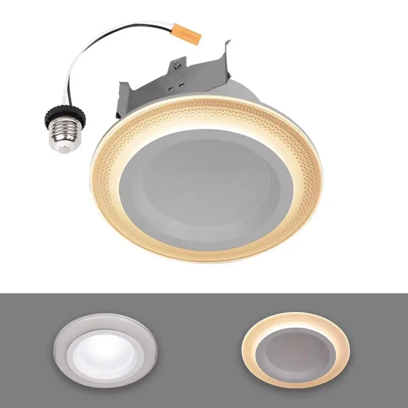 4 Inch Warm White Led Recessed Downlight With Nightlight Trim 9.5 Watts