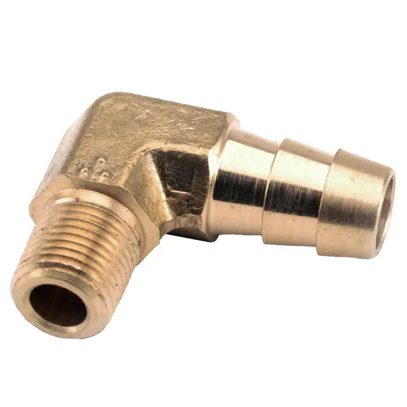 1/2 Inch Hose Barb X 1/2 Inch Mip Brass 90 Degree Elbow