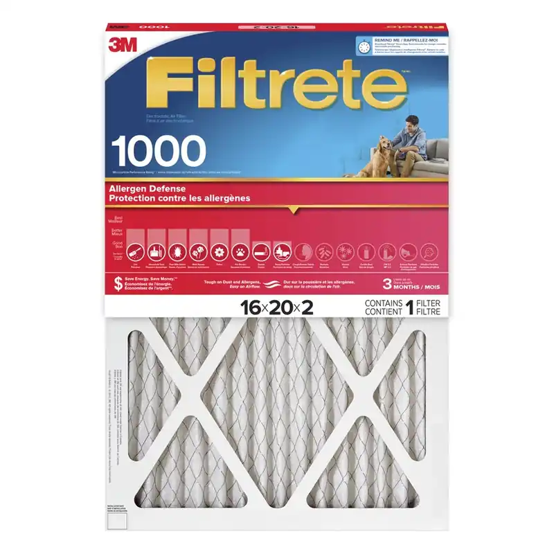 16x20 X 2 In. Allergen Defense Pleated Air Filter, 1000 Mpr, 90 Days