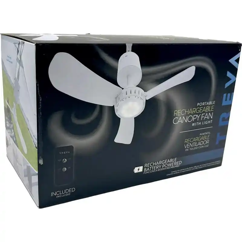 15 In. Rechargeable Canopy Fan With Light And Remote Control