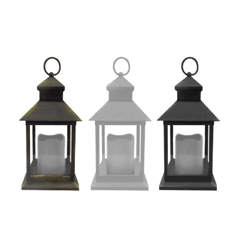 Glass And Plastic Led Battery-operated Lantern, Assorted Designs