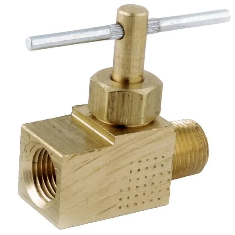 1/4 In. Brass Needle Valve, Female To Mip, Lead-free