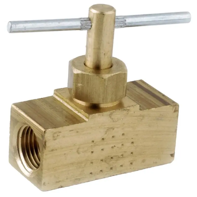 1/4 In. Brass Needle Valve, Female Ends, Lead-free