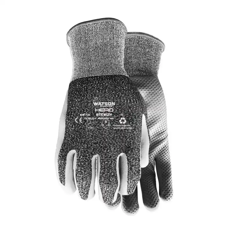 Small Polyester Stealth Hero Black Dipped Gloves