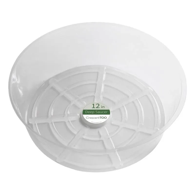Clear 12‑inch Round Plastic Plant Saucer – 3.7‑inch Deep Indoor Water Catch Tray
