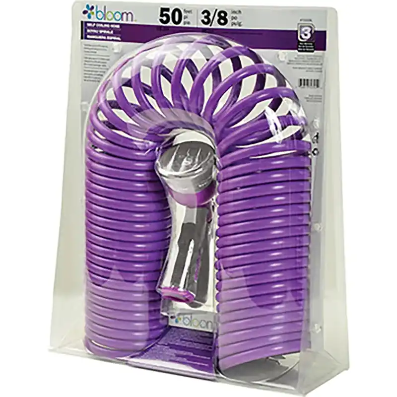 3/8 In. Dia X 50 Ft Light Duty Expandable Coil Garden Hose With Nozzle