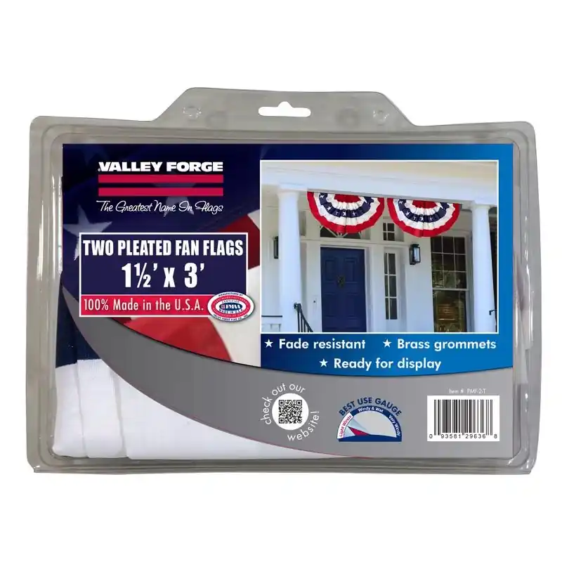 1.5 Ft X 3 Ft Polycotton American Pleated Fan Flag Bunting