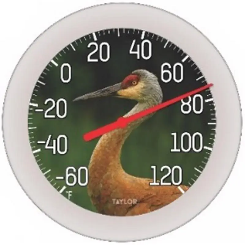 Crane Dial Thermometer Plastic Multicolored 8.5 In. Wall Mount