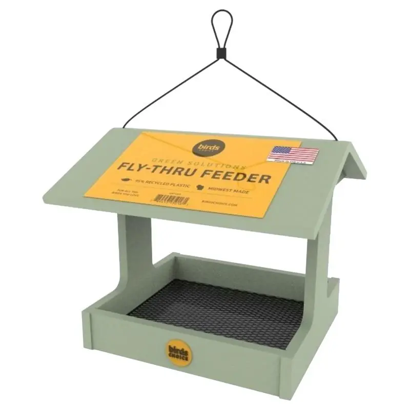 Birds Choice Green Plastic Bird Feeder With Squirrel Guard