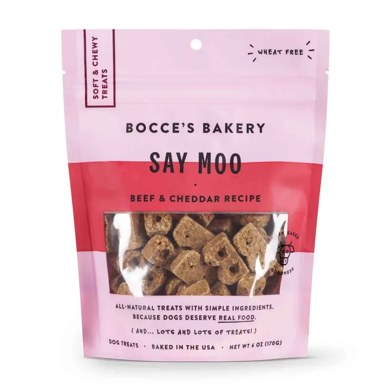 Say Moo Beef & Cheddar Soft & Chewy Dog Treats, 6 Oz