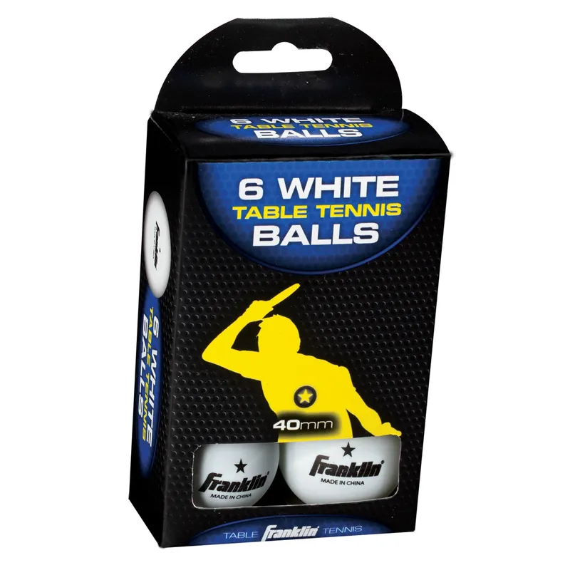 Table Tennis Balls White 6 Pc