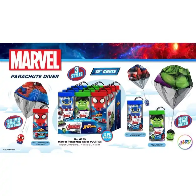 Avengers Spider Man Parachute Diver Assorted For Ages 4+