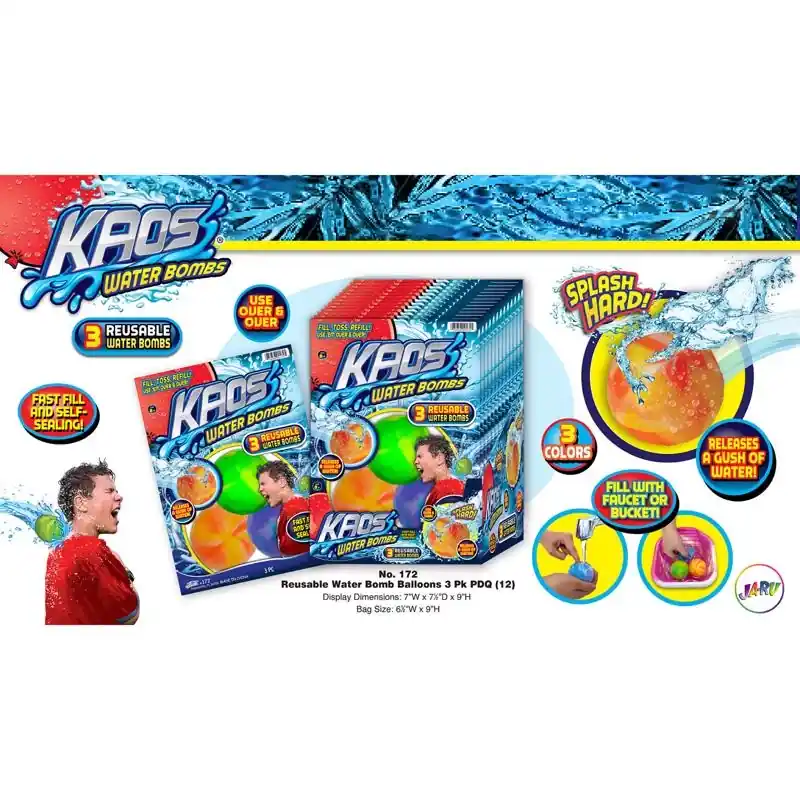 Water Bombs Assorted 3 Pc