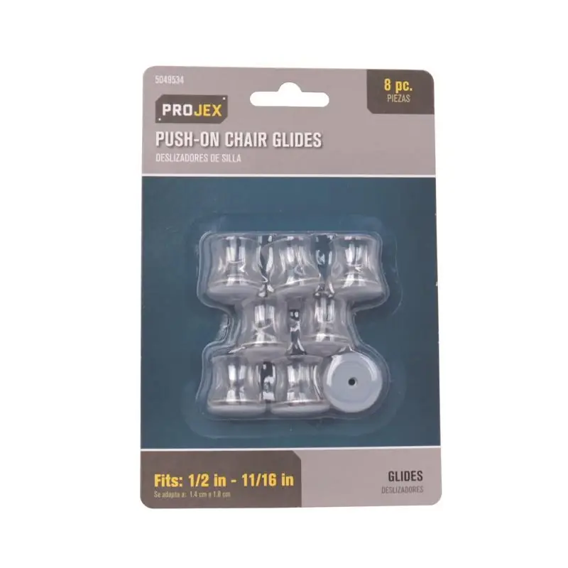 Gray 1 In. Push-on Polymer Chair Glide 8 Pk