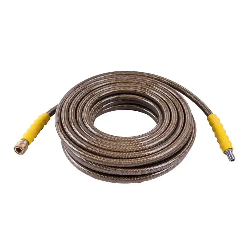 3/8 Inch Diameter X 50 Feet Steel Polyester Braided Pressure Washer Hose 4500 Psi