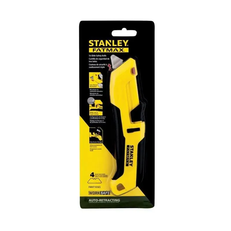 Fatmax 1 Inch Sliding Safety Knife Black/yellow With 4 Blades