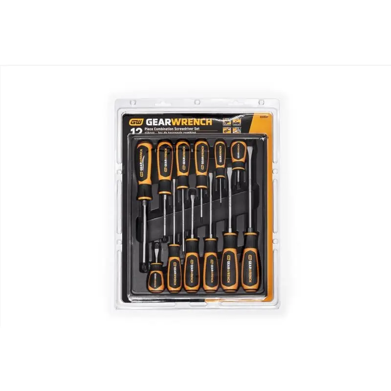 12 Piece Phillips/slotted Dual Material Screwdriver Set 80051h