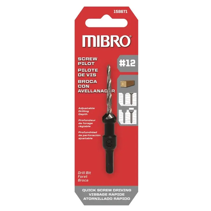 Mibro 12 X 3.625 In. L Steel Screw Pilot Pilot Drill Bit Straight Shank 1 Pk