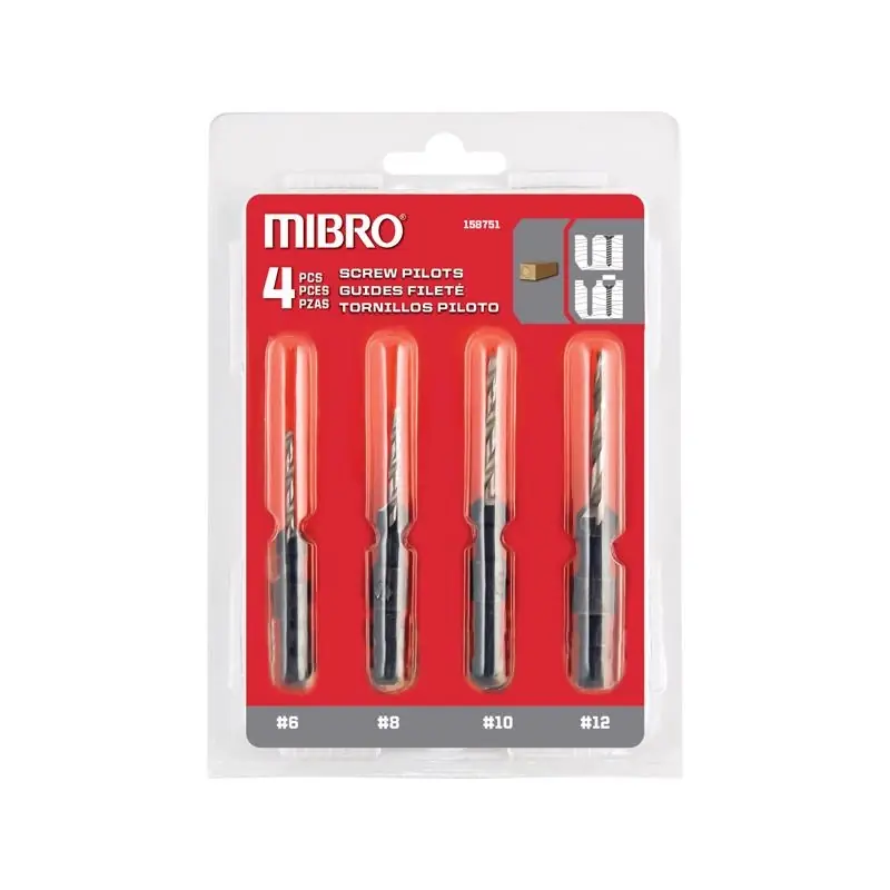 Mibro Steel Screw Pilot Drill Bit Set 4 Piece