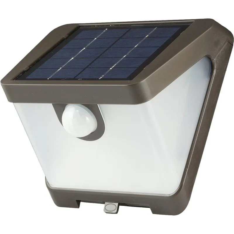 Solar Led Security Wedge Light, Motion Activated, 500 Lumen, Bronze