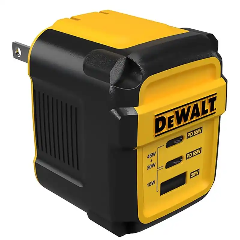 3-port Gan Usb-c Wall Charger 65w Black/yellow