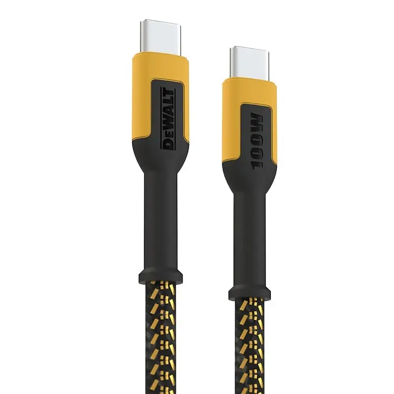 Type C To Type C Charging Cable 6 Ft Kevlar Fiber Black/yellow