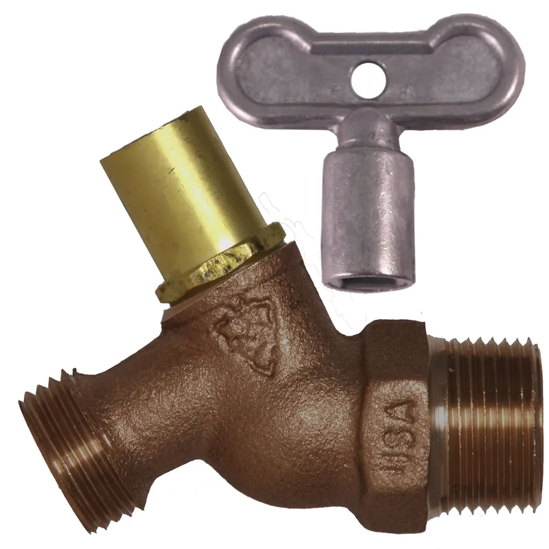 No-kink Loose Key Hose Bibb, Lead-free, 3/4 In. Mpt X 3/4 In. Hose Thread