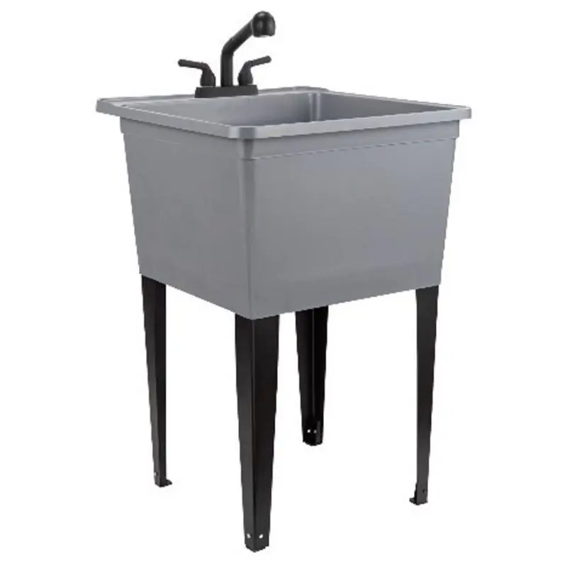 22.875 In. W X 24.7 In. D Freestanding Thermoplastic Utility Sink With Faucet