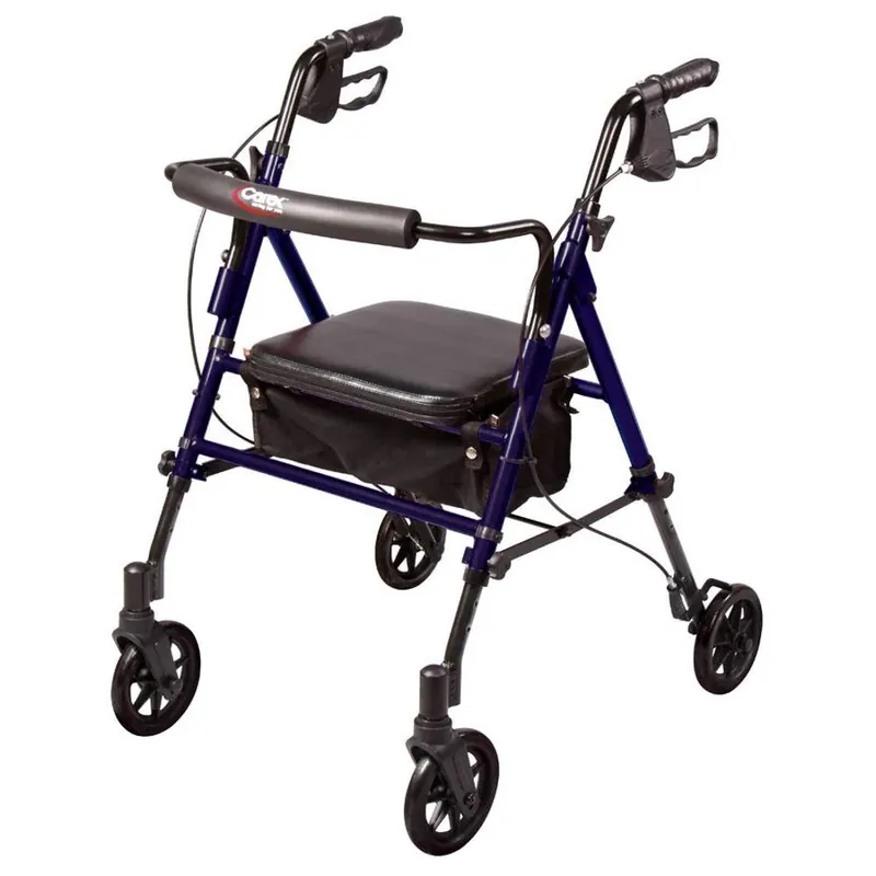 Step N Rest Blue Rolling Walker 39 In. Aluminum/plastic