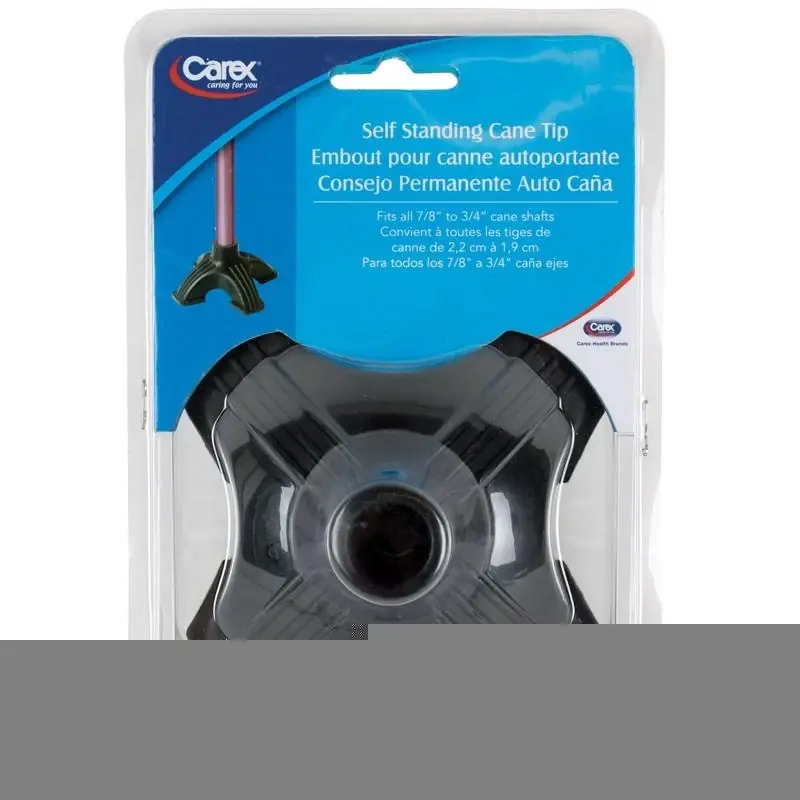 Black Self-standing Cane Tip Rubber 2.65 In H X 4.75 In L