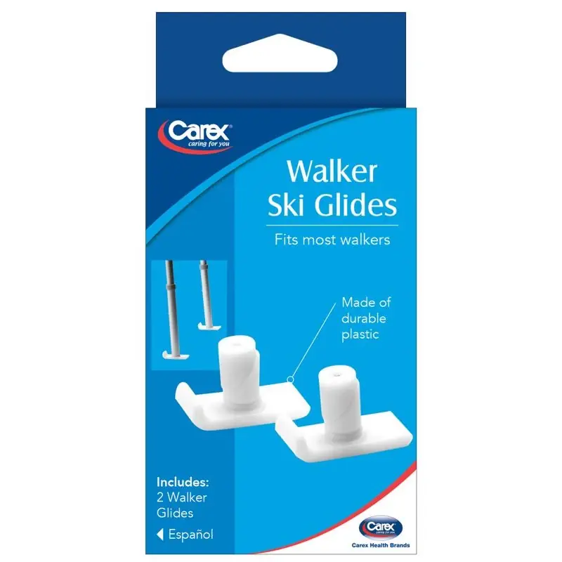 White Walker Ski Glides Plastic 2.30 In. H X 3.50 In. L