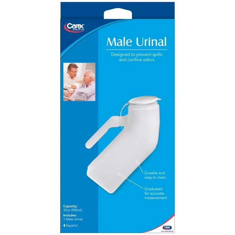 White Male Urinal 32 Oz With Cap