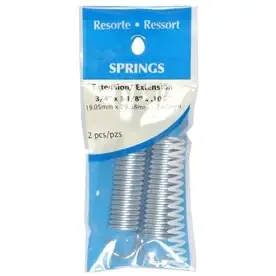 3-1/8 In. L X 3/4 In. D Extension Spring 2 Pk