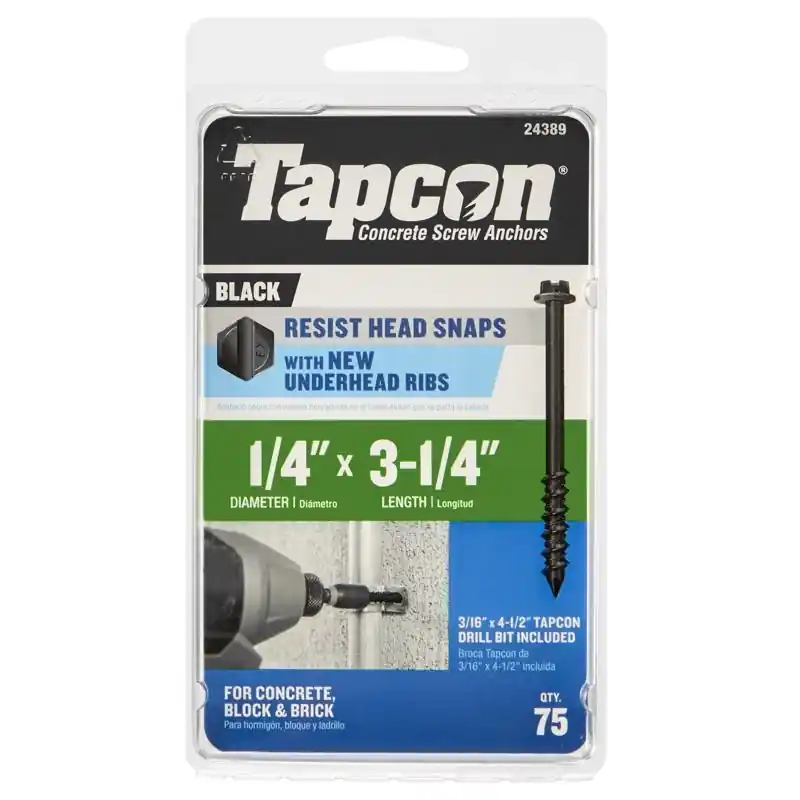 1/4 In. X 3-1/4 In. L Hex Drive Hex Washer Head High/low Concrete Screws