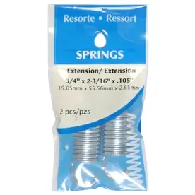 2.25 In. L X 3/4 In. D Extension Spring 2 Pk
