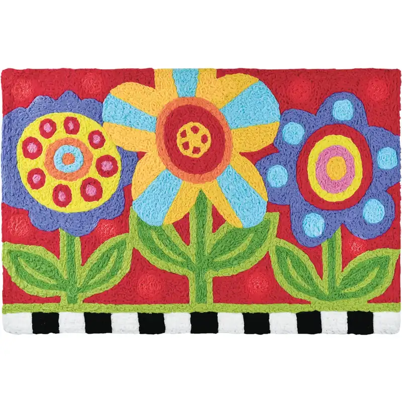 30 In. L X 20 In. W Multicolored Pop Art Garden Accent Rug
