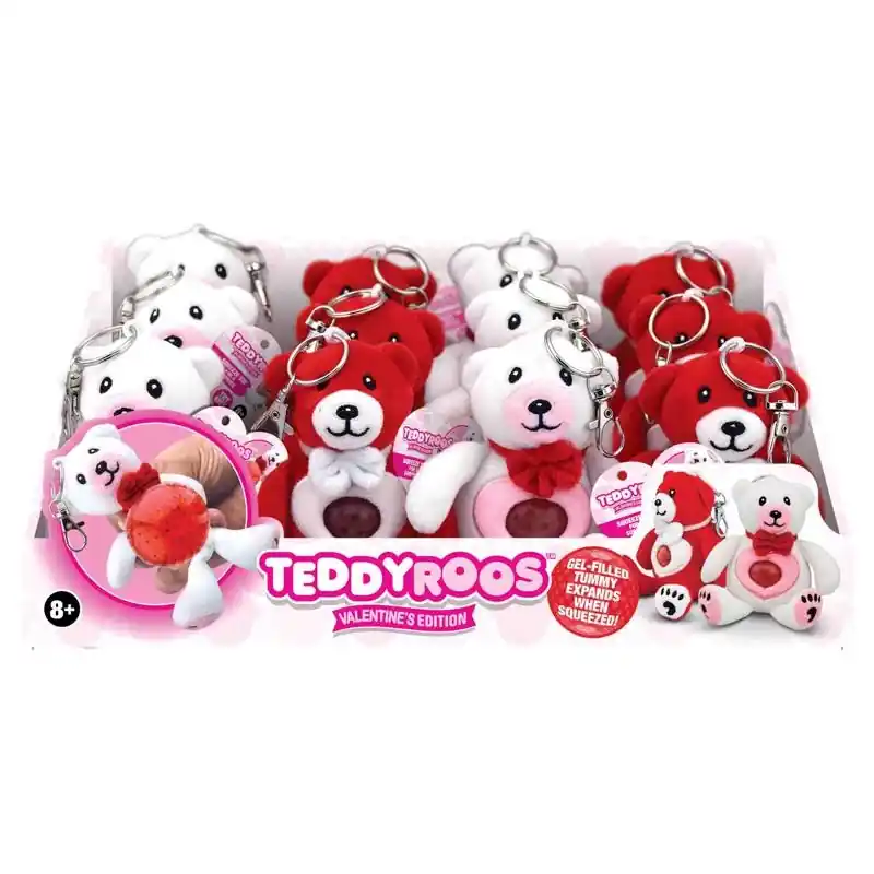Teddyroos Valentines Keychain Assorted 12 Pc