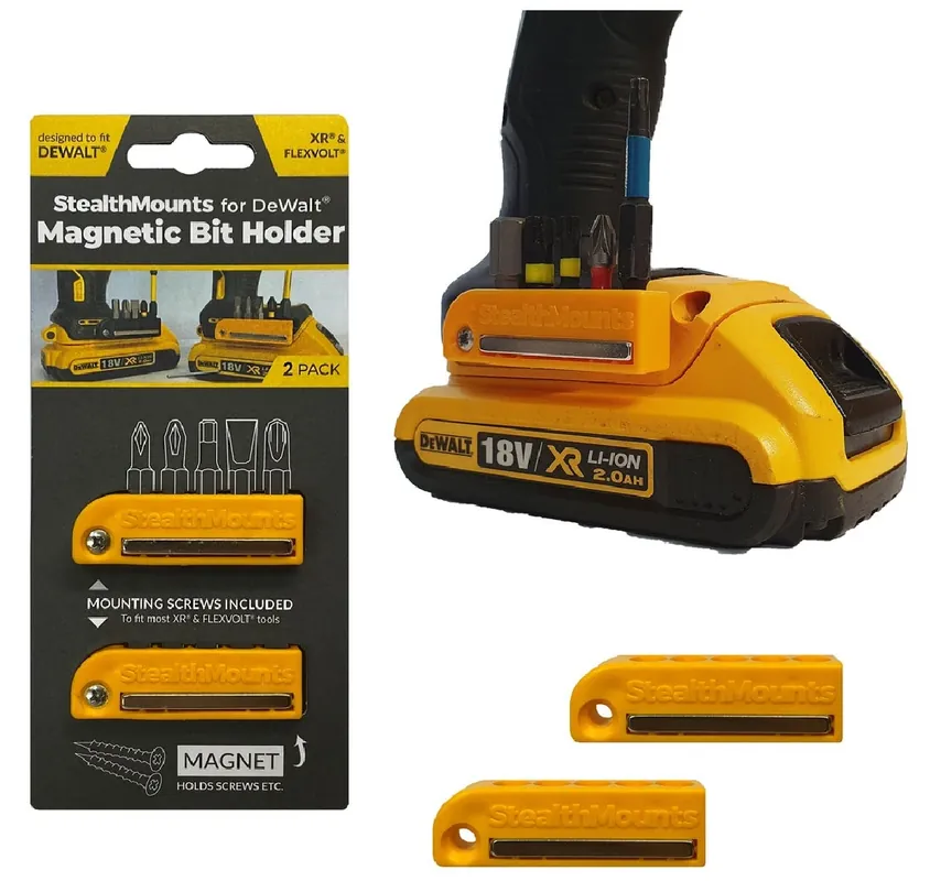 Bit Holders Compatible With Dewalt 20v; Yellow Abs Magnetic Bit Holder 2 Pk