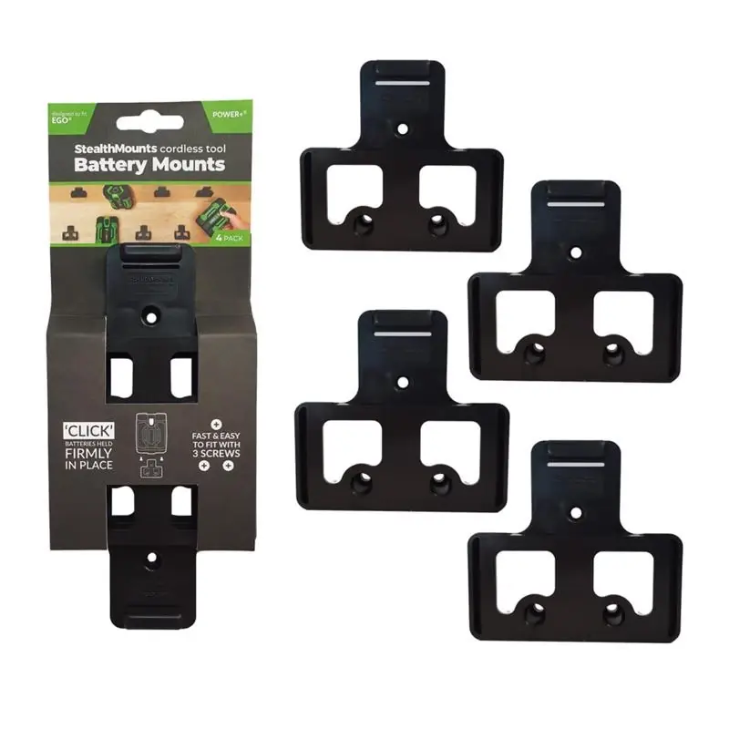 Battery Mounts Compatible With Ego; Black Abs Battery Holder 4 Pk