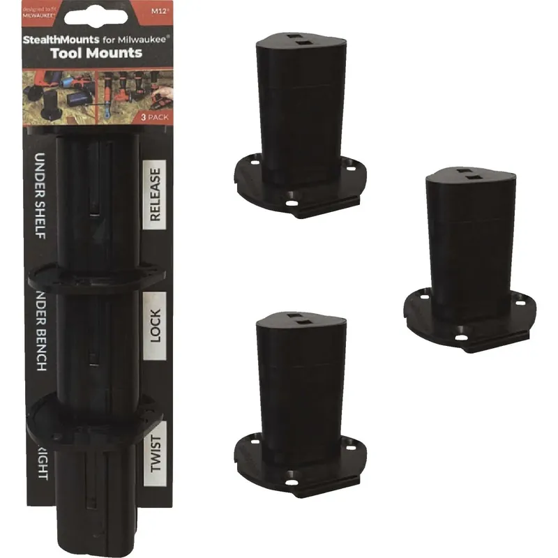 Tool Holders Compatible With Milwaukee M12; Black Abs Tool Holder 3 Pk