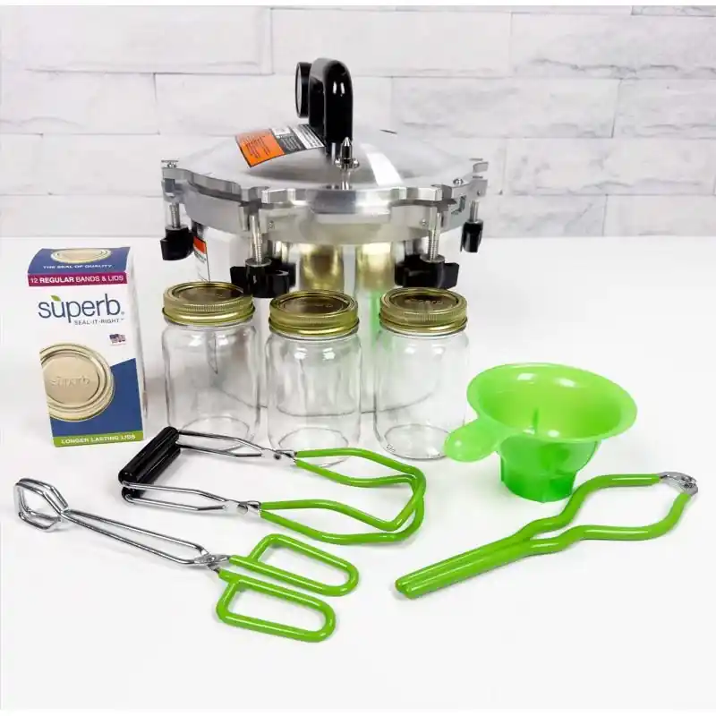 Aluminum Pressure Canner 10 Quart Silver