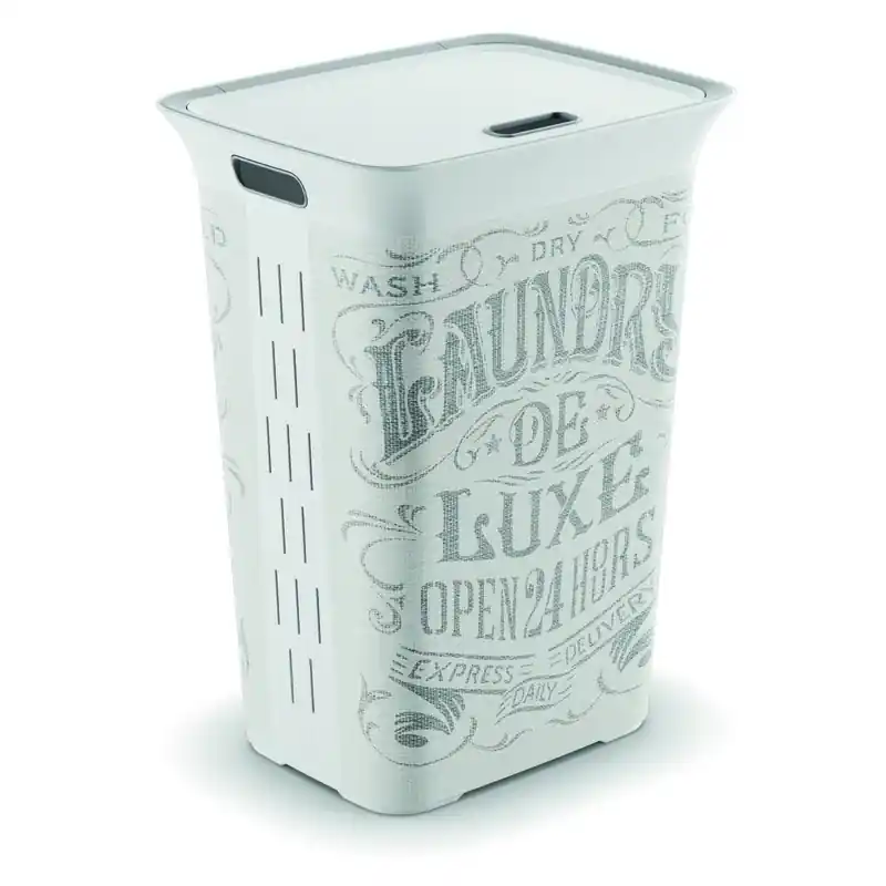 White Plastic Clothes Hamper