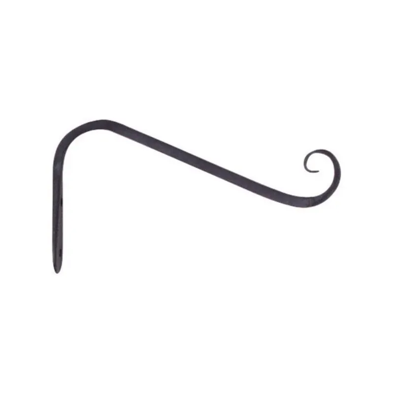 Black Wrought Iron 5 Inch Forged Angled Plant Hook