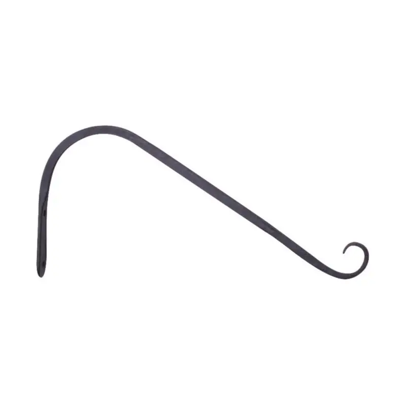 Black Wrought Iron 12 Inch Forged Angled Plant Hook