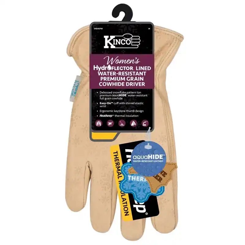 Hydroflector Women‘s Small Cowhide Leather Lined Tan Gloves