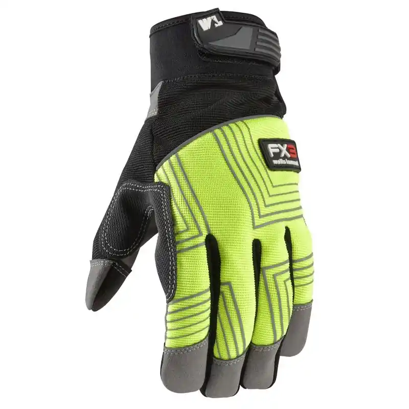 Fx3 Men‘s Hi-viz Work Gloves Black/yellow Medium 1 Pair