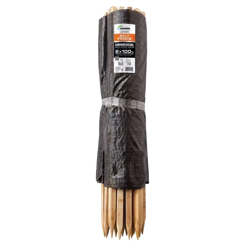 2 Ft. H X 100 Ft. L Polypropylene Silt Fencing Black Roll