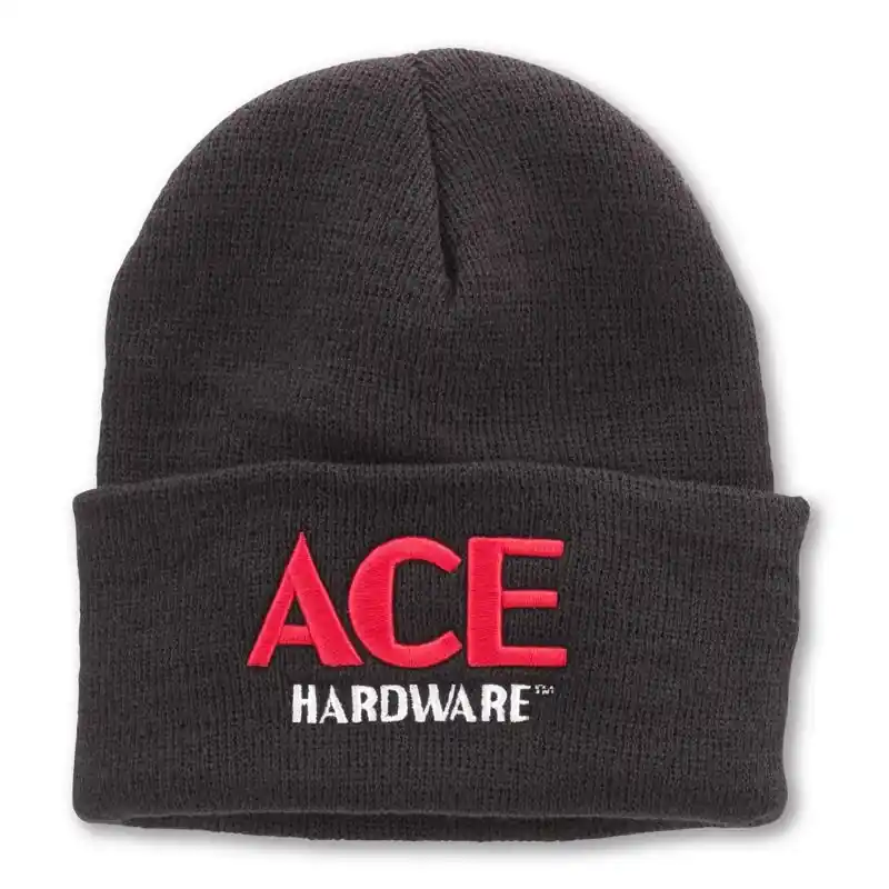 Black Acrylic Knit Cap One Size Fits Most