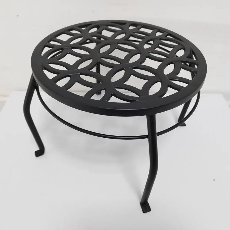 9 Inch Black Cast Iron Plant Stand For Indoor And Outdoor Use