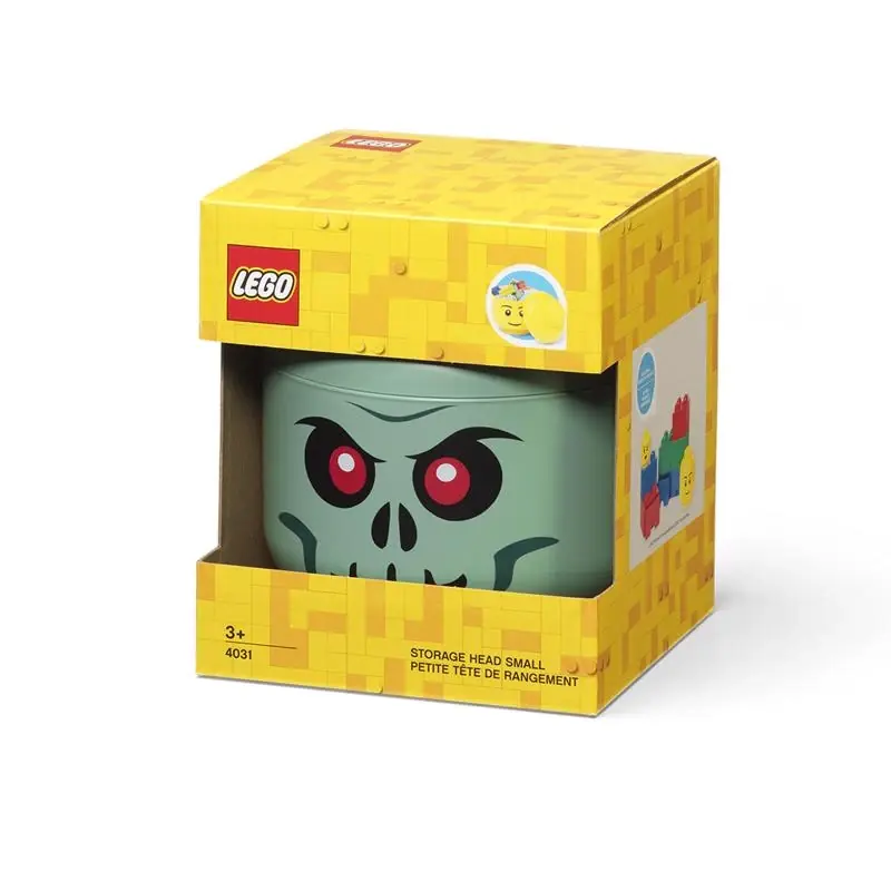 Skeleton Storage Head Green Plastic 7.28 X 6.3 X 6.3 Inches
